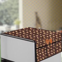 The Furnishing Tree Fridge Top Cover Compatible for LG GL-D201ABPU, 185 LTR WxL 65x111 in CM Floral-image-92