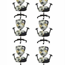 Lazi Set Of 6 Green Printed Stretchable Office Chair Covers-image-114