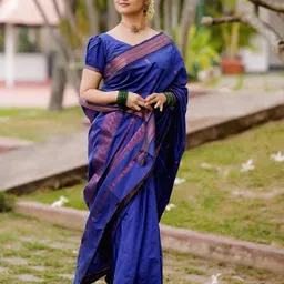 Mitera Woven Design Zari Silk Blend Saree-image-37