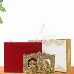 INTERNATIONAL GIFT Gold-Toned Laxmi Ganesh Religious Idol Showpiece-image-82