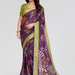 Moda Rapido Thread Embellished Floral Cotton Blend Saree-picture-41