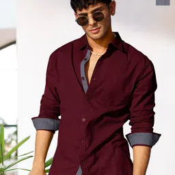 Moda Rapido Men Pack Of 2 Standard Slim Fit Spread Collar Solid Cotton Casual Shirts-image-93