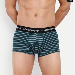 LOGGERHEAD Pack Of 2 Striped Mid Rise Trunks - LHYT011-ROYAL-BLACK-ROYAL-BLACK-6