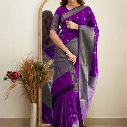 ZILVIRA Woven Design Zari Fashion Saree With Unstiched Blouse Piece-picture-45