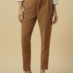 Allen Solly Woman Women Mid-Rise Slim Fit Pleated Trousers-image-84