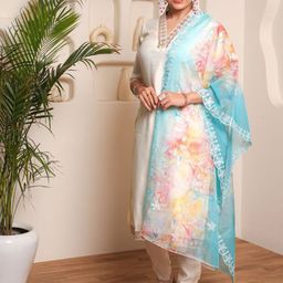 Happy Design Women Embroidered Regular Thread Work Chanderi Cotton Kurta Set-37