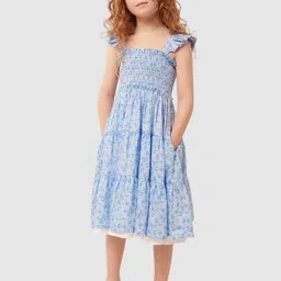 Forever New Girls Floral Printed SmockedA-Line Midi Dress-image-67