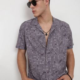 SHOWOFF Floral Printed Cuban Collar Relaxed Fit Casual Shirt-image-30
