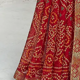 Anouk Rustic Bandhani Printed Pure Chiffon Saree image 5