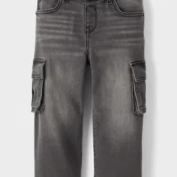 THE CHILDREN'S PLACE Boys Mid-Rise Light Fade Baggy Cargo Jeans-picture-23