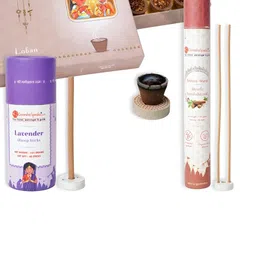GaneshaSpeaks 3Pcs Brown Loban Dhoop Cup & Lavender Dhoop Stick Sandalwood Incense Stick-image-84