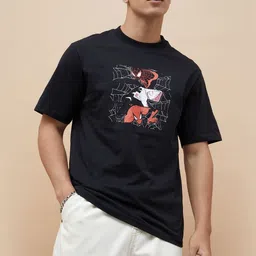 Fame Forever by Lifestyle Men Spider-Man Graphic Printed Cotton Relaxed Fit T-shirt-image-70