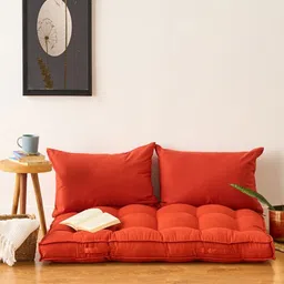 SKANDA FAB Red Rectangle Shaped Pure Cotton Pre-FilledCushions-40
