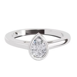 Sparkles 14K White Gold Lab Grown Diamond Studded Finger Ring- 3.40 g-picture-47