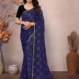 REDFISH Printed Bollywood Chiffon Saree-picture-3