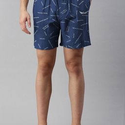 CHROME & CORAL Men Abstract Printed Cotton Regular Shorts-picture-37