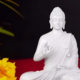 Aura White Buddha Idol Showpiece-image-33