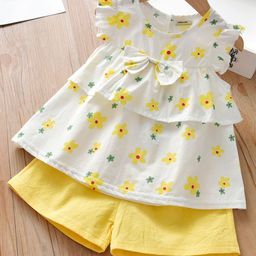 INCLUD Girls Printed Top with Shorts-image-83
