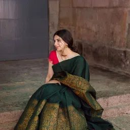 VILLE FASHION Woven Design Zari Kanjeevaram Saree-50