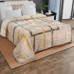 Signature Beige & Brown Mink AC Room 500 GSM Double Bed Blanket-image-29