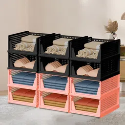 RUBOXA Pink Set of 6 Regular Multi-Utility Organisers-56