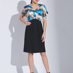 Latin Quarters Women V neck A-Line Dress-image-77