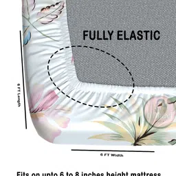 CHHAVI INDIA Pink & Off White Printed 210 TC Microfiber Queen Bedsheet Set 1.83 m x 1.98 m-image-93