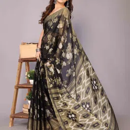 KALINI Floral Poly Chiffon Saree-image-36