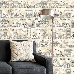 ArtzFolio Printed UV-Resistant Anti-Bacterial City Doodle Grunge Peel & Stick Wallpaper-image-79