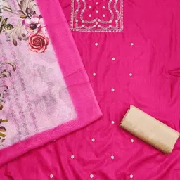 KALINI Women's Cotton Blend Embroidered Unstitched Salwar Suit Dress Material with Dupatta-picture-21