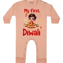 Arvesa My First Diwali Printed Bodysuit-20