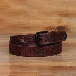 Celtic Unisex Textured Leather Belt-image-39