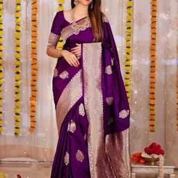 RUNAYA NX Woven Design Zari Pure Silk Banarasi Saree-picture-42