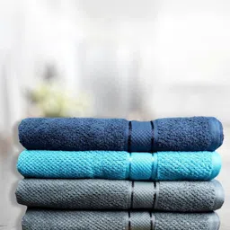 SENSES Charcoal & Turquoise Blue 4 Cotton 550 GSM Bath Towel-image-49