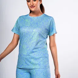 UMILDO Abstract Printed Round Neck T-Shirt With Shorts Tracksuit-2
