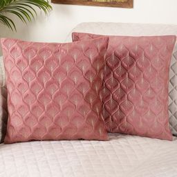 Luxury Feather Design Gajari Color Velvet Cushion Covers Set of 2-image-77