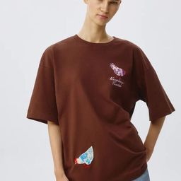 LULU & SKY Graphic Printed Round Neck Drop-Shoulder Pure Cotton Oversized T-shirt-picture-47