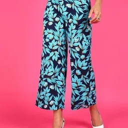 Popwings Women Smart Printed Loose Fit Trouser-image-26