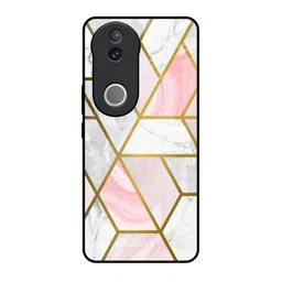 QRIOH Geometrical Marble Real Printed Vivo V50e 5G Impact Resistant Back Case-2