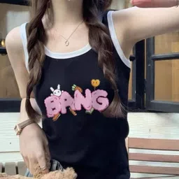 KPOP Women Scoop Neck Print Crop Top-image-30