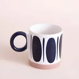 THEDECORKART White & Black Printed Ceramic Matte Cups Set of Cups and Mugs-26