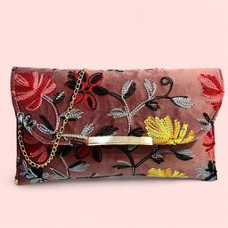 SKORPIO Floral Embellished PU Structured Sling Bag-4