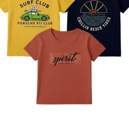 GCYX Boys Pack of 3 Cotton Regular Fit T-shirt-picture-28