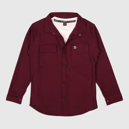 CHUNMUN Boys Spread Collar Solid Cotton Casual Shirt-image-67
