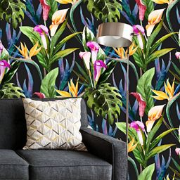 ArtzFolio Printed UV-Resistant Anti-Bacterial Tropical Watercolor FlowersPeel & Stick Wallpaper-image-60