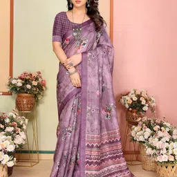 Sidhidata Floral Printed Chanderi Saree-image-74