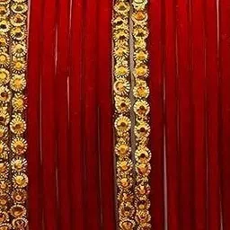 SAVORADE Set Of 12 Red Glass Bangle-picture-15