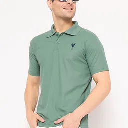 KASMA Polo Collar Cotton Appliques Regular Fit T-Shirt-image-56