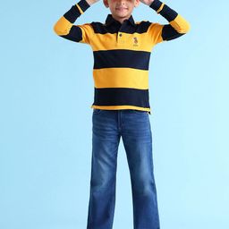 U.S. Polo Assn. Kids Boys Striped Polo Collar Pure Cotton T-shirt-image-65