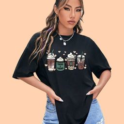 Christy World Typography Printed Round Neck Drop-Shoulder Sleeves Oversized T-shirt-picture-2